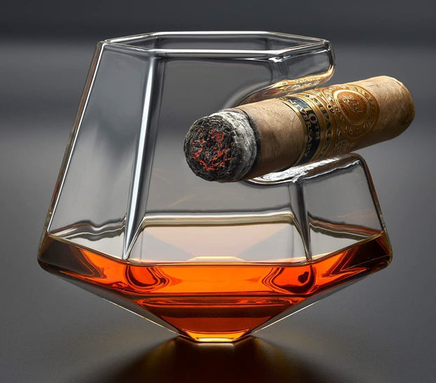 James Scott Whiskey Glass with Cigar Rest