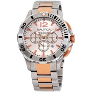 Nautica Men's Classic 44mm Silver Dial Stainless Steel Watch - A27525G