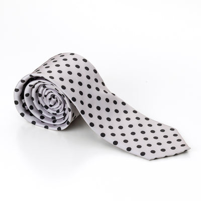 Grey with Black Polka Dots Tie